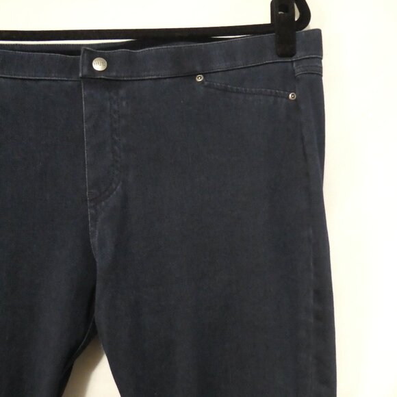 HUE | XL - extra large | Dark Blue Sleek Form-Fitting Slip-On Pants - Picture 5 of 16